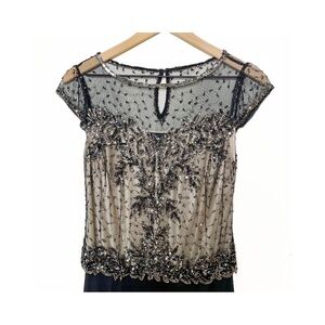 J KARA Beaded Black Gown